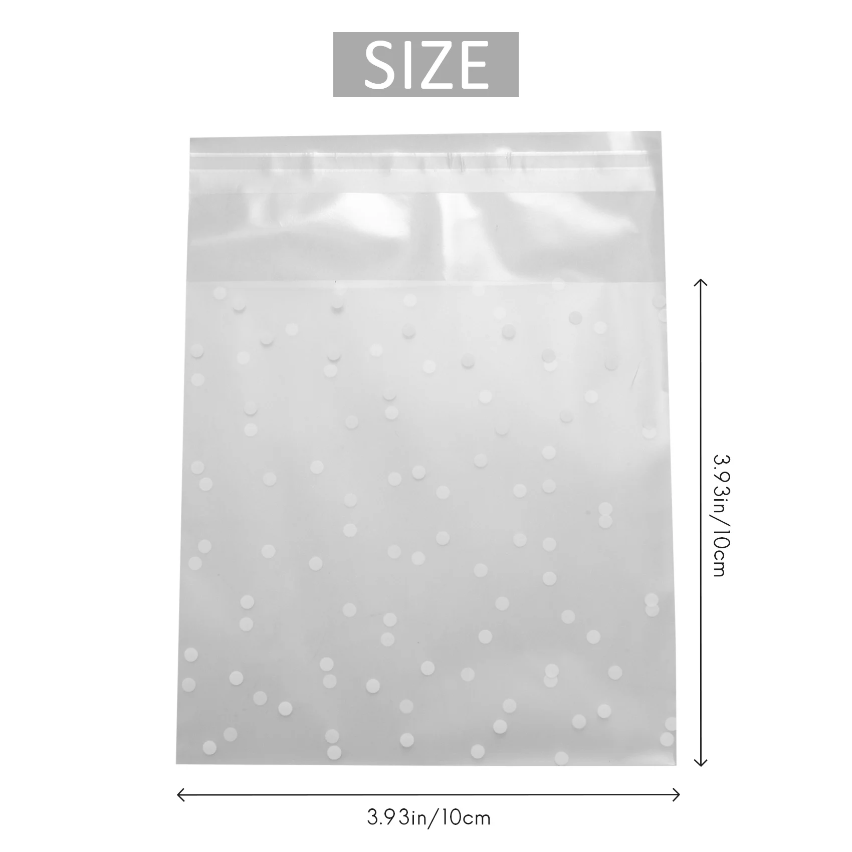 Sachet plastique conviviale ré à pois mignons, emballage de bonbons, strass, Regina, emballage de gâteaux Chi, emballage auto-adhésif, échantillon de sac cadeau, 10cm, 100 pièces