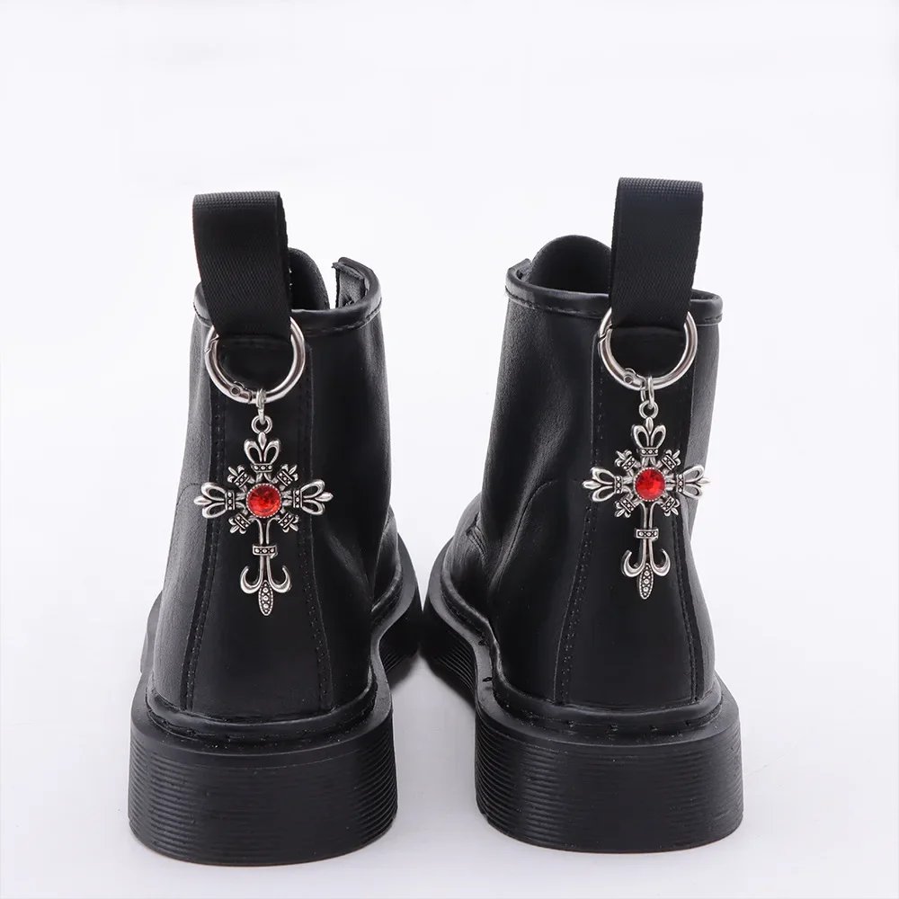 Diamond Cross Shoes Buckles Removable Metal Cross Pendant Boots Heel Decoration for Women Party Jewelry Shoes Accessories