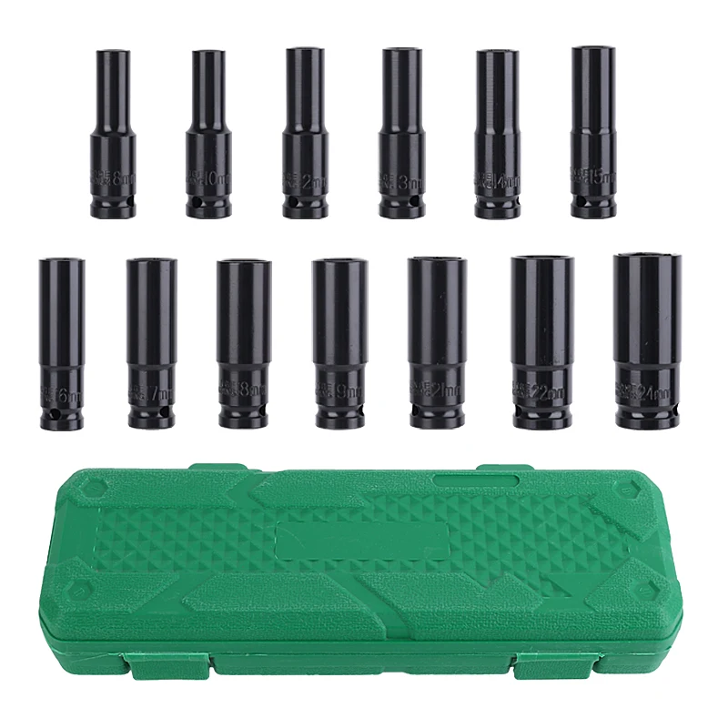 1/10Pcs Electric Impact Wrench Hex Socket Head Kit 8-24mm 1/2 Inch Drive Deep Socket Set For Makita Wrench Adapter Hand Tool Set