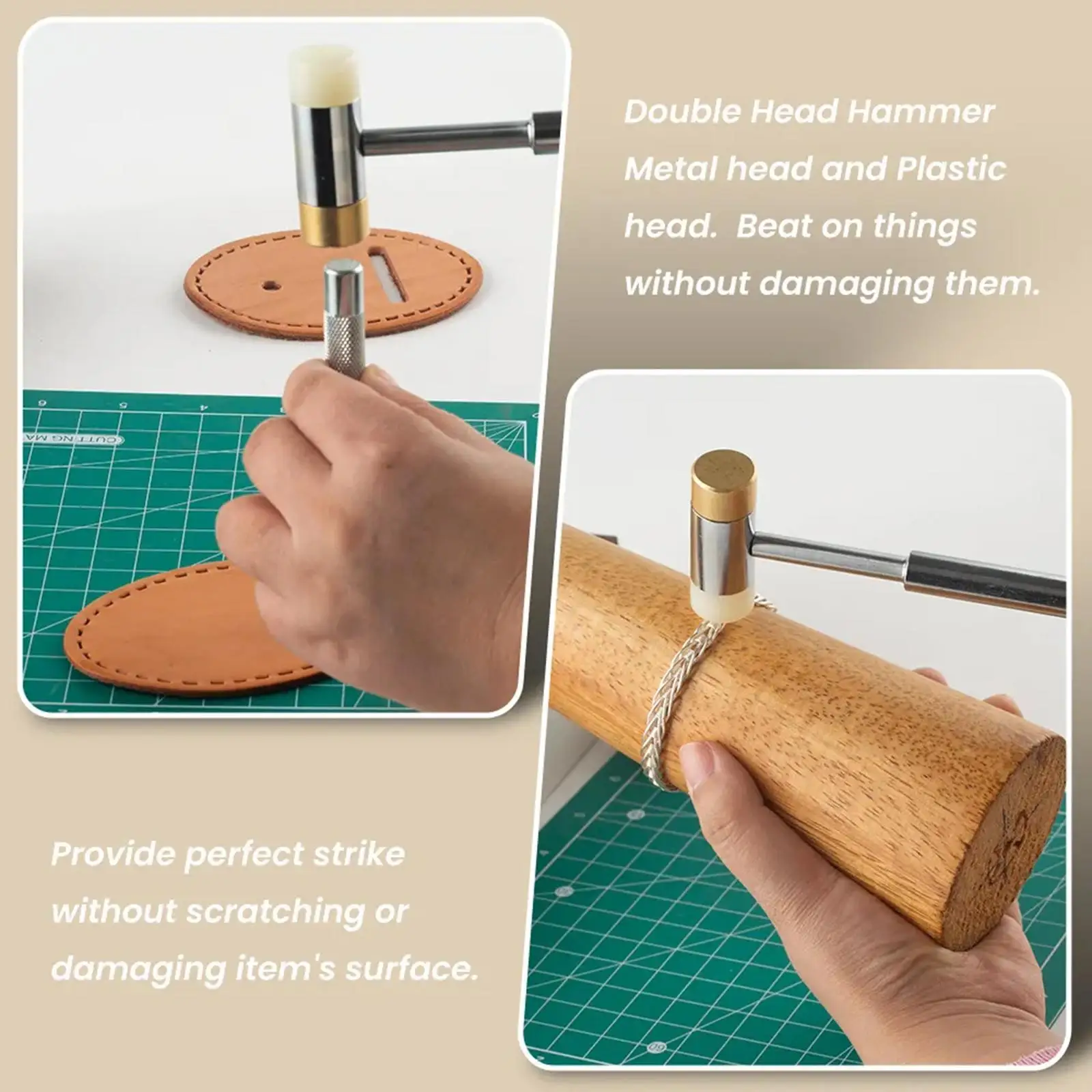 Jewelry Hammer Flooring Mallet,Multipurpose,Mallet Tool,Hammer Tapping Block,for Leather Crafts Home Decoration Installation