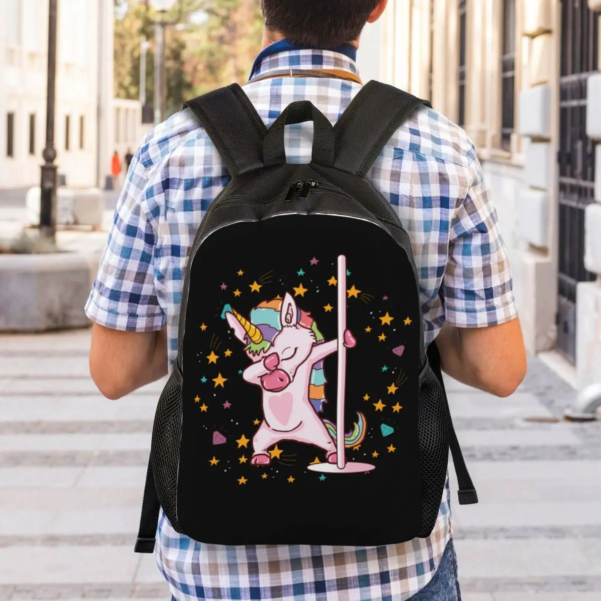 Funny Pole Dancing Unicorn Dance Backpacks School College Student Bookbag Fits 15 Inch Laptop Birthday Party For Kids Bags