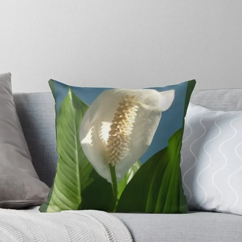 

White Anthurium Throw Pillow Covers For Sofas Cushions For Decorative Sofa christmas supplies pillow