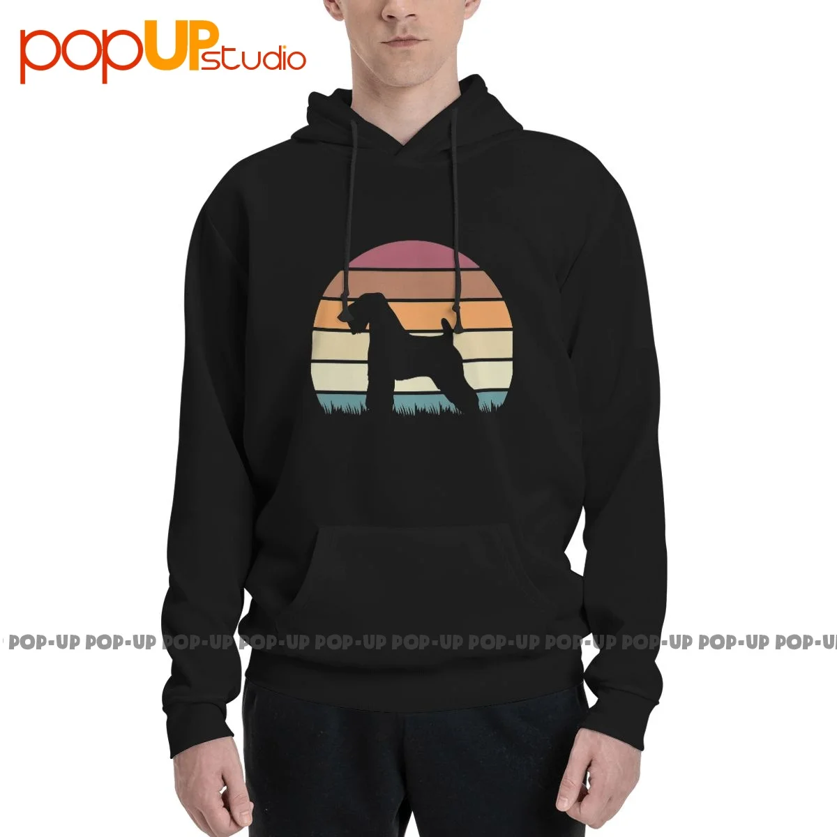 Sunset Dog Lover Soft Coated Wheaten Terrier Hoodie Sweatshirts Hoodies Cute Casual Splicing High Quality