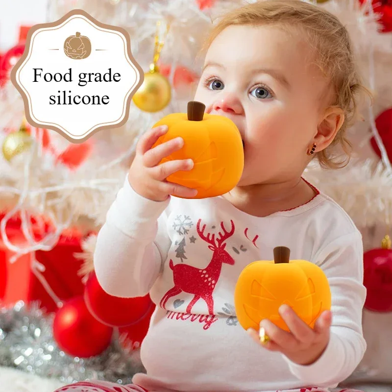 Fun Pumpkin Shooting Light with Dry Battery To Create A Sleep Atmosphere Light USB Charging Bedhead Cartoon Silicone Night Light