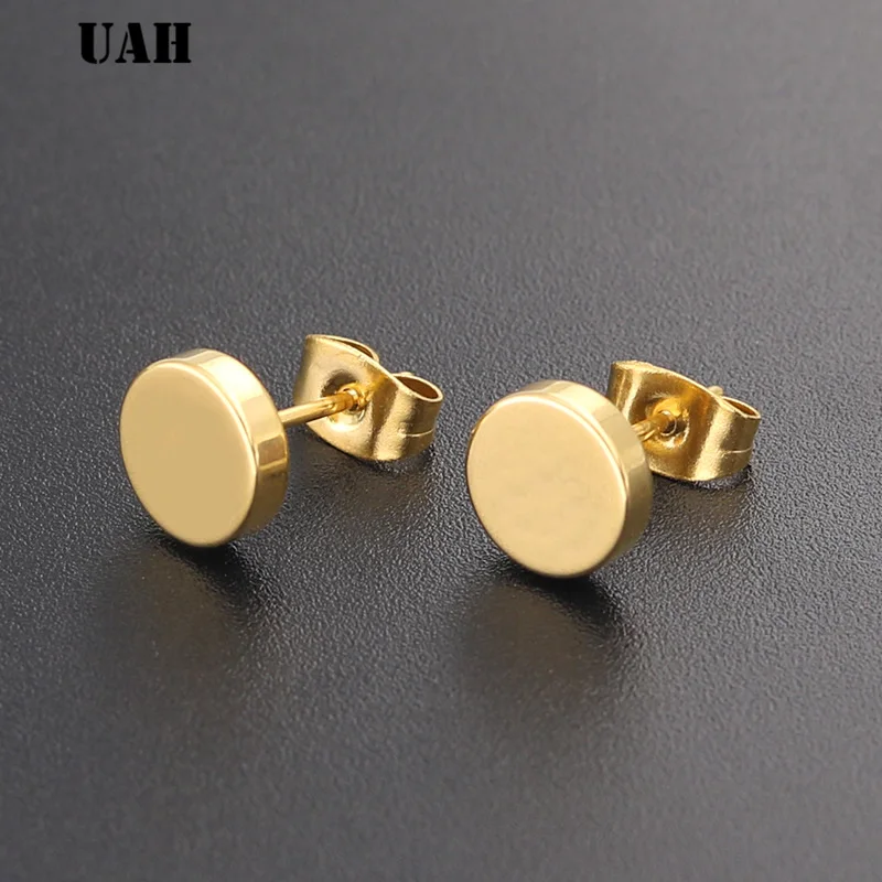 UAH 1Pair  3-12mm Unisex Black Color Stainless Steel Piercing Earring For Women Men Punk Gothic  Earring