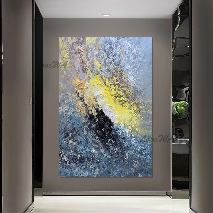 

Large Living Room Wall Picture Simple Abstract Handmade Oil Painting Acrylic Artwork Home Decoration Products ​Frameless