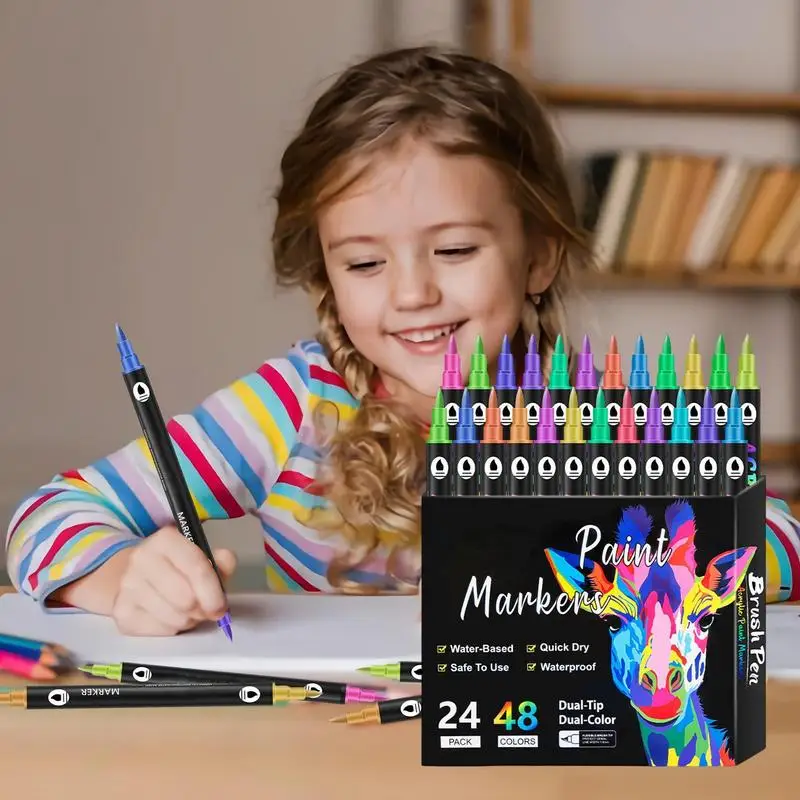 Double Sided Markers Art Supplies Pen Set Art Markers Pens For Kids Adult Coloring Sketching Drawing Markers For Artists