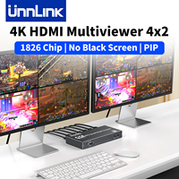 Unnlink 4K HDMI Video Multiviewer 9x2/6x2/4x2 for 9/6/4 Signal Source Sharing 2 Monitors Seamless Switching