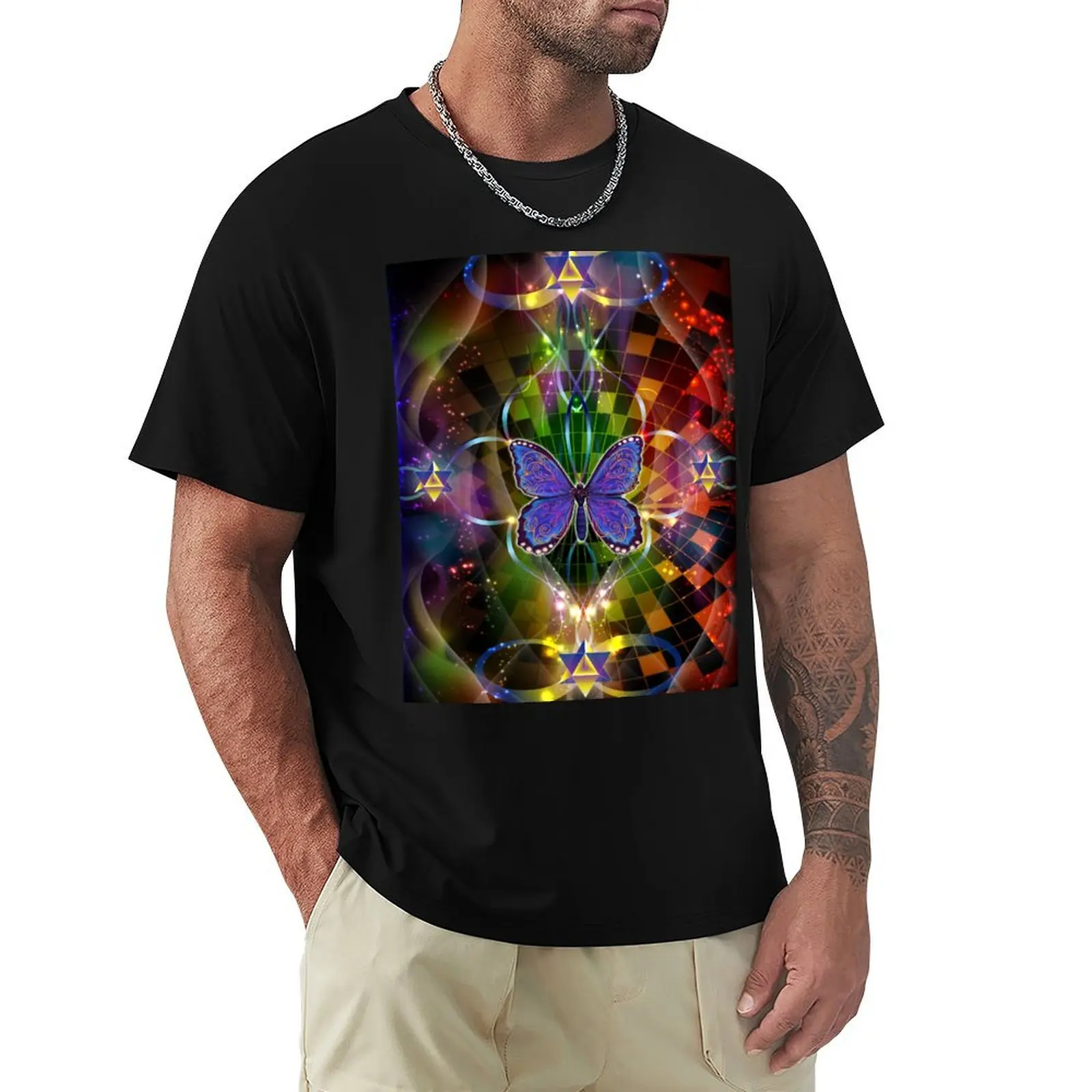 Multidimensional Transformation - Sacred Geometry T-Shirt Labor Work Casual T-Shirt
