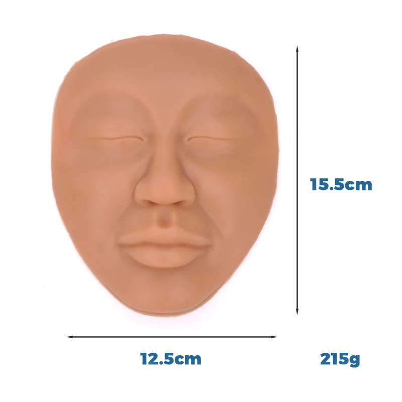 5D Hyper-Realistic Practice Face Premium Silicone Skin Perfect for Tattoo Practicing Permanent Makeup and Lashes Extension