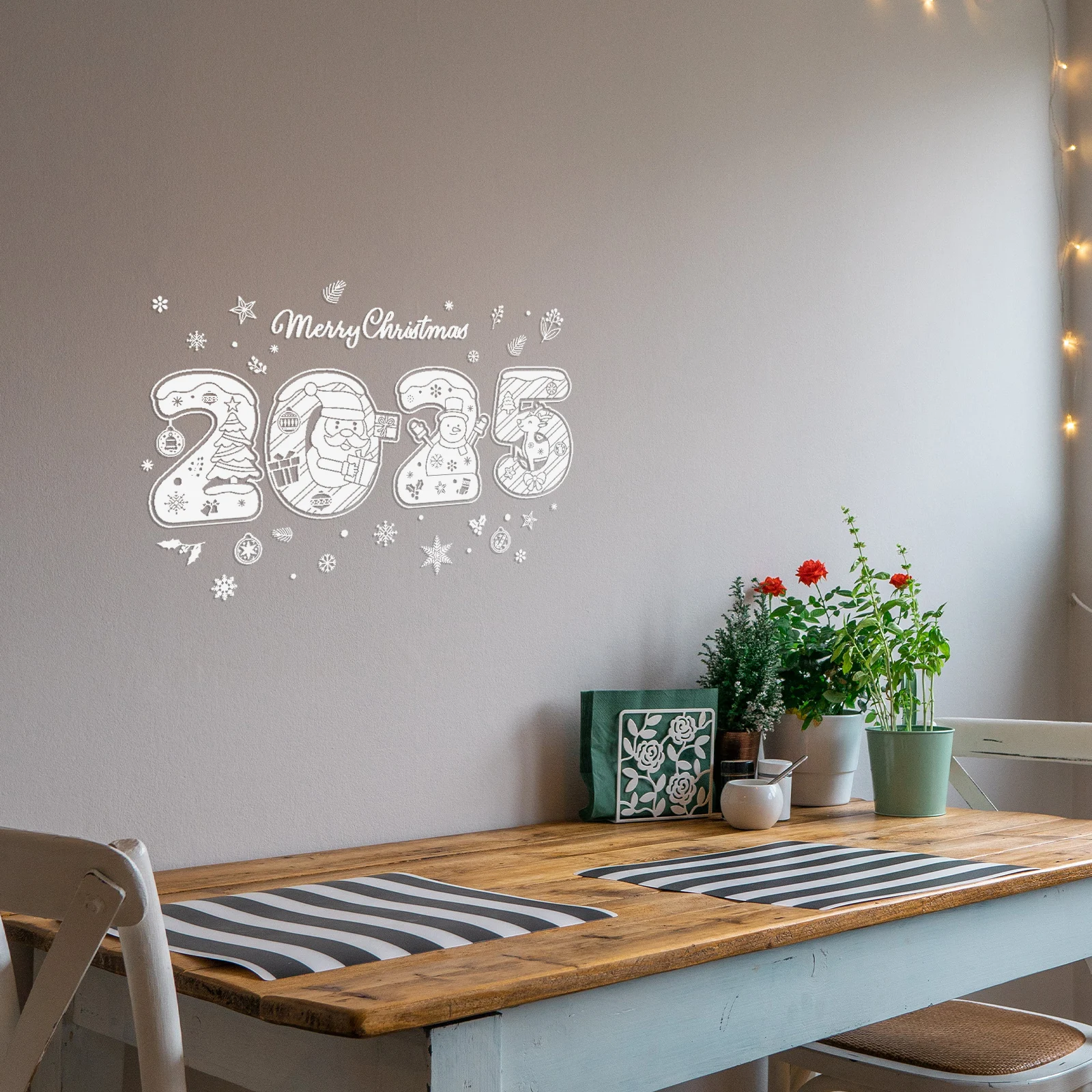 

1 set 1 Set Pvc Window Christmas Stickers Static Decals Holiday Wall Stickers Indoor Glass Decor Winter Snowflake Clings Home