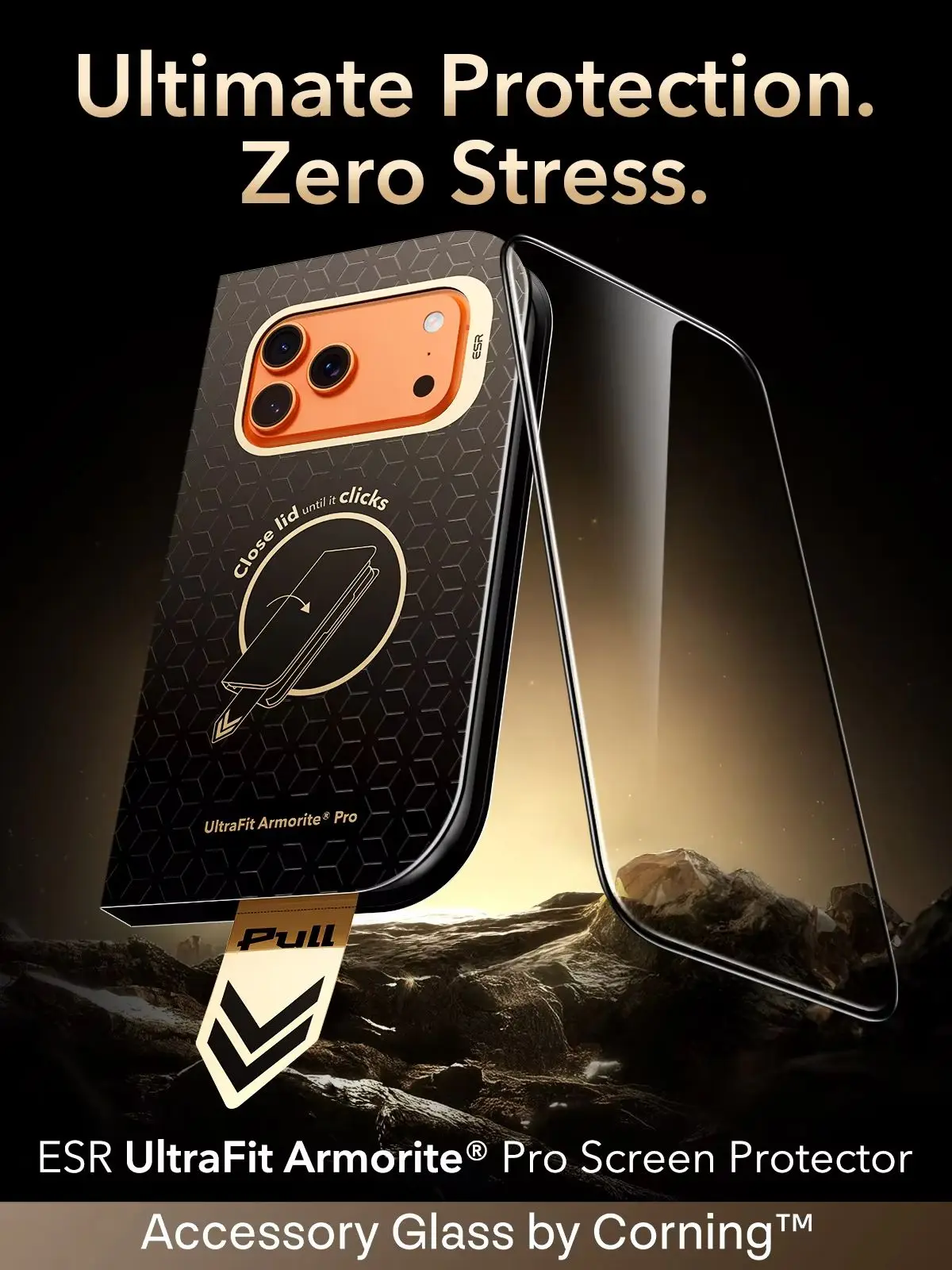 Szkło akcesoryjne ESR firmy Corning ™   Ochrona ekranu do iPhone 18 Pro Max/17 Pro Max, folia o jakości wojskowej z powłoką antyrefleksyjną — zdjęcie produktu 7