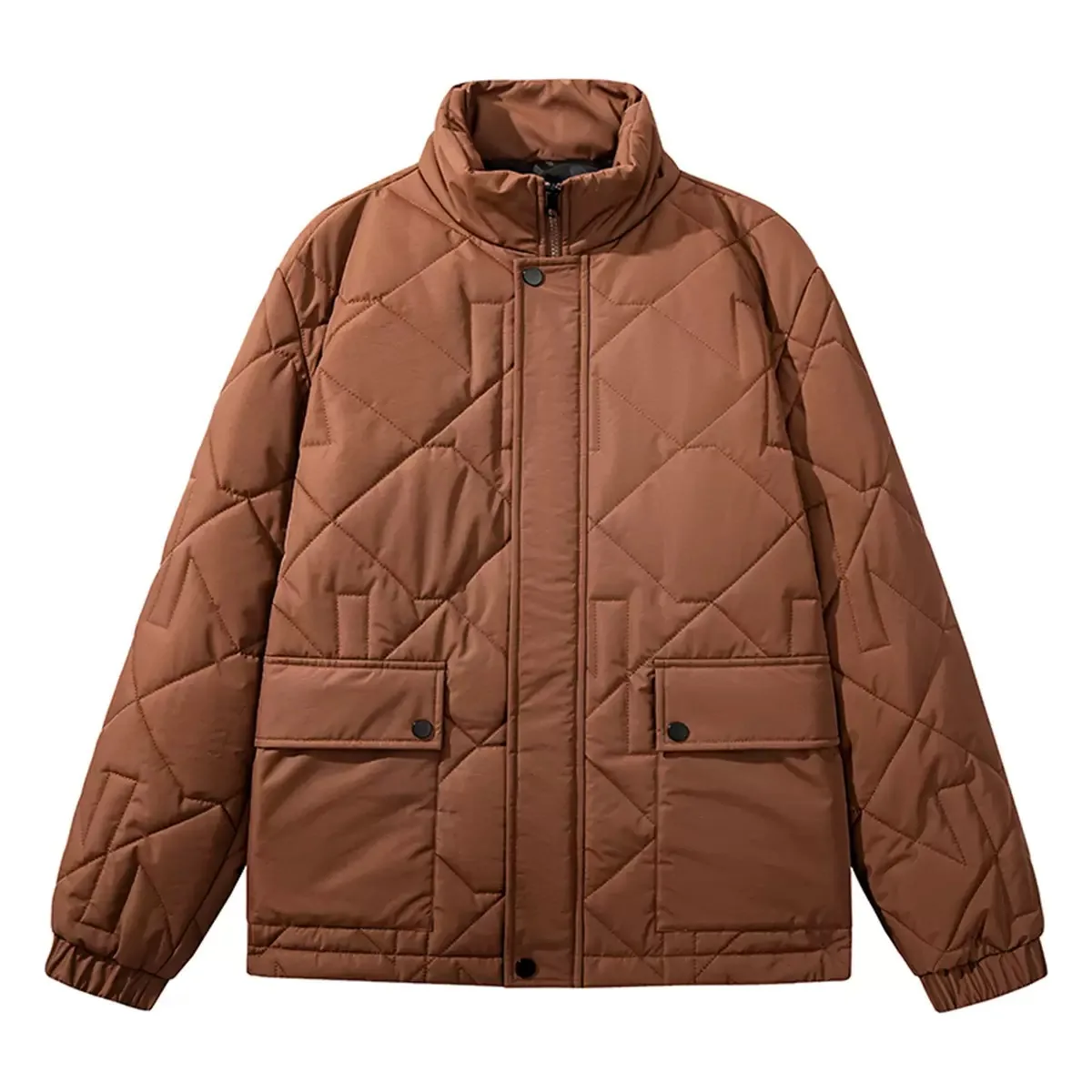 شتاء جديد عصري بلون الأمريكية الرجعية سميكة الدافئة سترة قطن الرجال عادية فضفاض الرياضة الراقية حجم كبير سترة #5