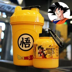 Dragon Ball Goku Sallama Fincan Plastik Yaratıcı Spor Spor içme bardağı Şişe Logo Protein Tozu Milkshake Kutusu Karıştırma Fincan Hediye