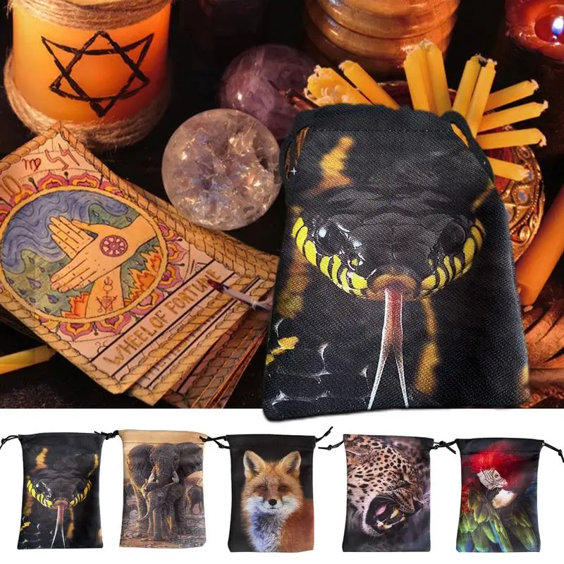 1PCs Mysterious Black Tarot Card Storage Bag Card Divination Bag Board Game Bag Cards Holder Pouch Dice Bag  13x18cm