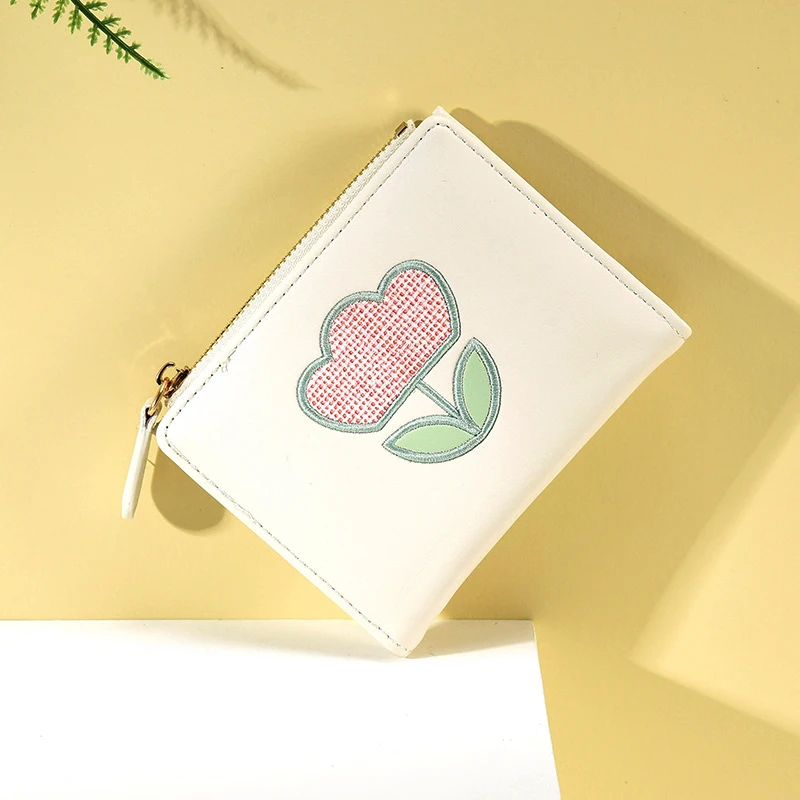 

2023 Fashion Women Wallets Print Flower New Small Wallets Zipper PU Leather High Quality Female Purse Card Holder Wallet