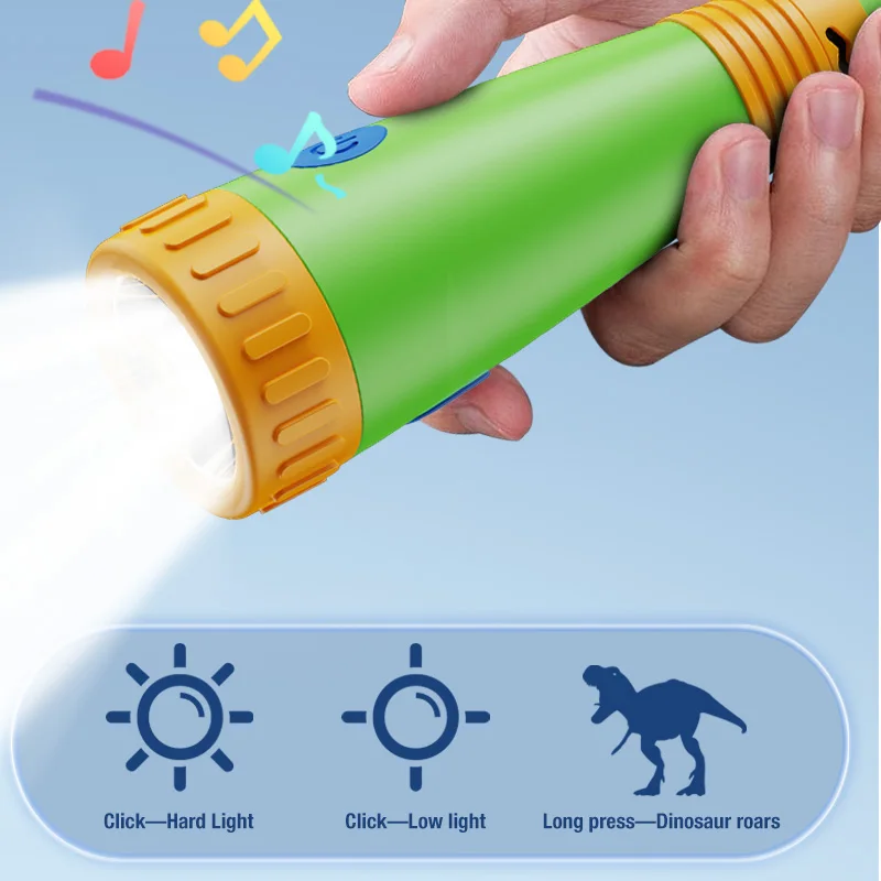 Simpatica torcia a forma di dinosauro Impugnatura comoda Batteria a lunga durata Grande capacità Supporta torcia portatile con ricarica di tipo C