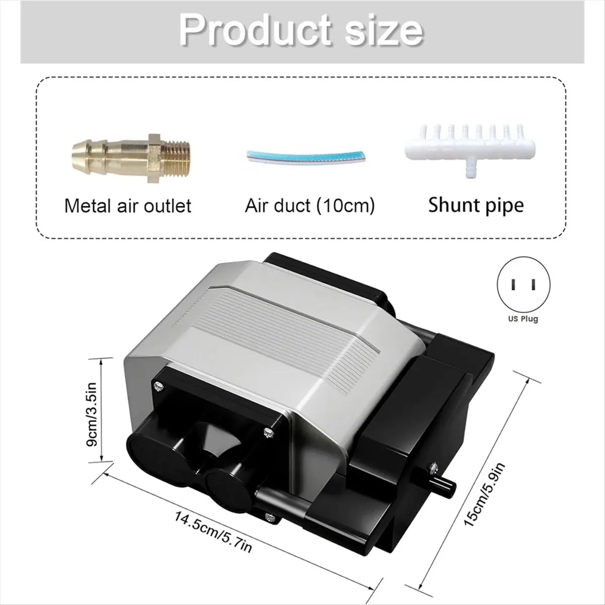 مساعدة هواء HITL للقطع والنقش بالليزر، مساعدة هواء قوية 80 لتر/دقيقة للقطع، مساعدة هواء منخفضة الضوضاء بمقبس أمريكي B
