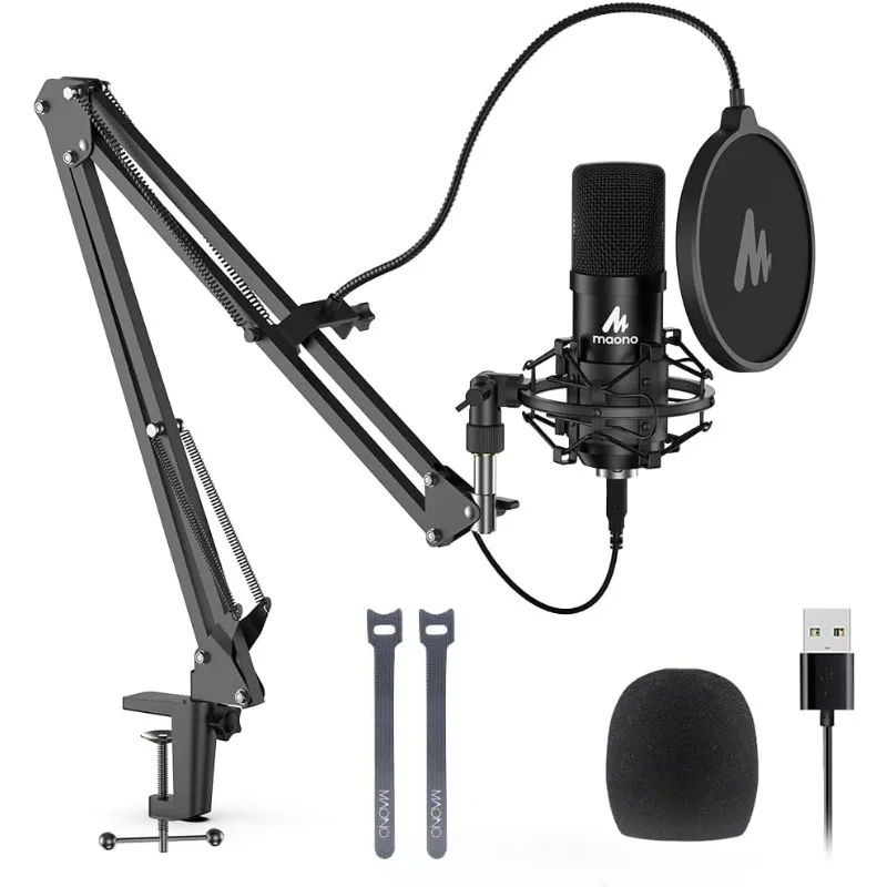 Microphone kit with professional sound chipset for recording, gaming, singing