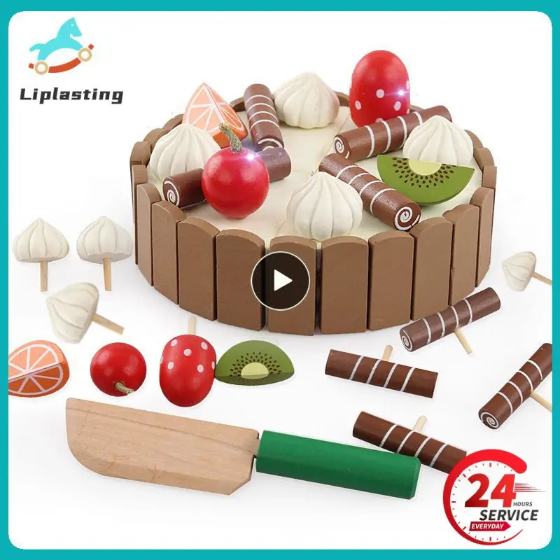 

Wooden Children Kitchen Toys Pretend Toys Cutting Cake Play Food Kids Toys Wooden Fruit Cooking Toys For Baby Birthday Interests