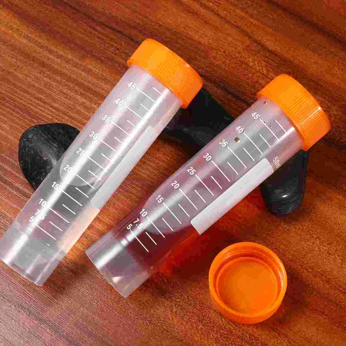 50Pcs/bag 50ml Free-standing Centrifuge Test Tube Plastic Screw Cap Flat Bottom Centrifuge Tube with Scale Laboratory Supplies