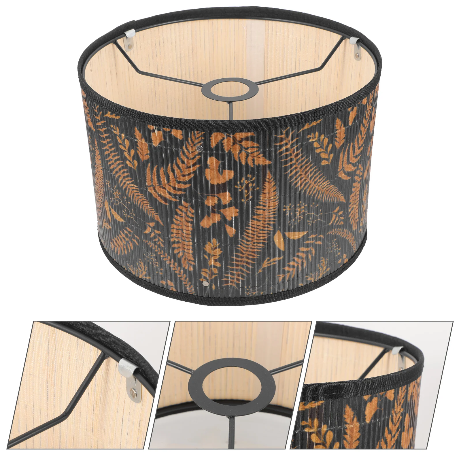 

Bamboo Lampshades for Table Decor Rural Paper Metal Unique Bedside Replacement Office