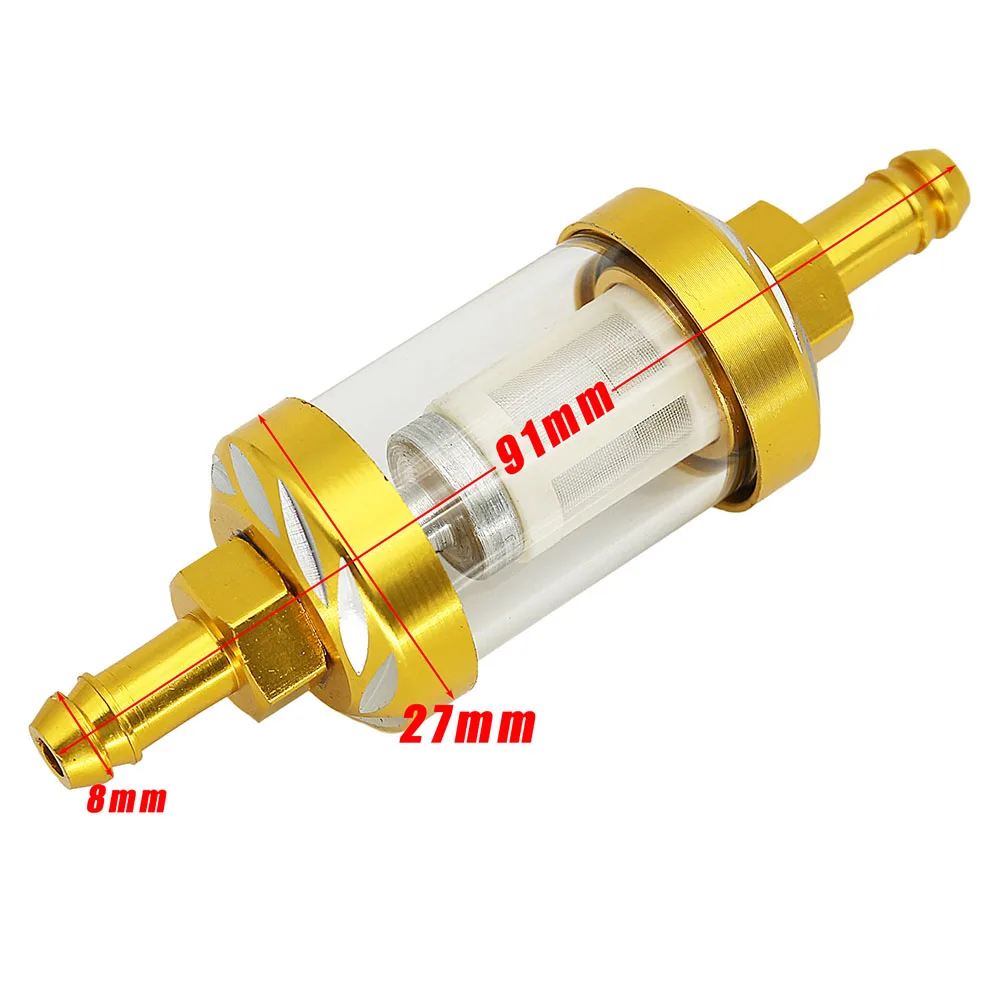 غلاف زجاجي شفاف لصيانة فلتر زيت الدراجة النارية، فلتر وقود الدراجة النارية، إعداد عالمي عالي، مادة خفيفة الوزن