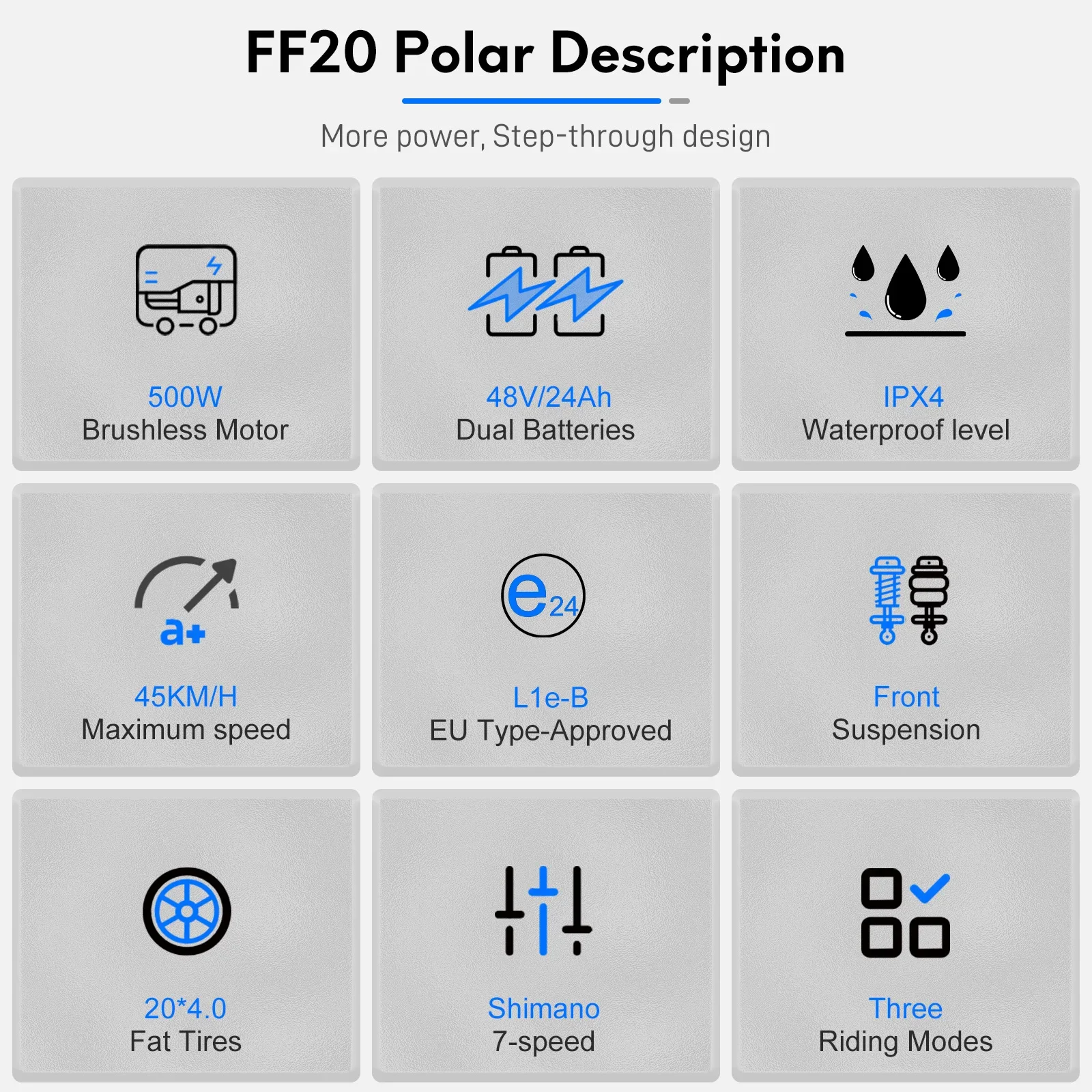 Polar FAFREES FF20 Bicicleta Eléctrica – Neumáticos Anchos - imagen 2