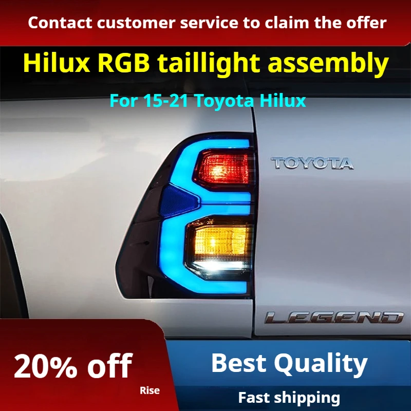 Car Light For Toyota Hilux RGB 2015-2021 Taillight LED Projetor Tail Lamp Daytime Running Light Automotive Accessories