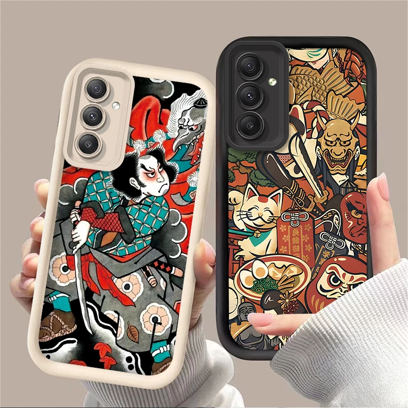 Ukiyo-e Ghost Samurai Sea Wave Case for Samsung Galaxy A35 A55 A15 A25 A16 A06 A05 A05S A24 A13 A23 A12 A22 A32 A52 A71 A51 4G