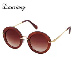 2026 New Retro Round Glasses for Women Luxury Designer Gradient Lens Fashion Sunglasses Ladies HD Lens UV400 Protection Summer