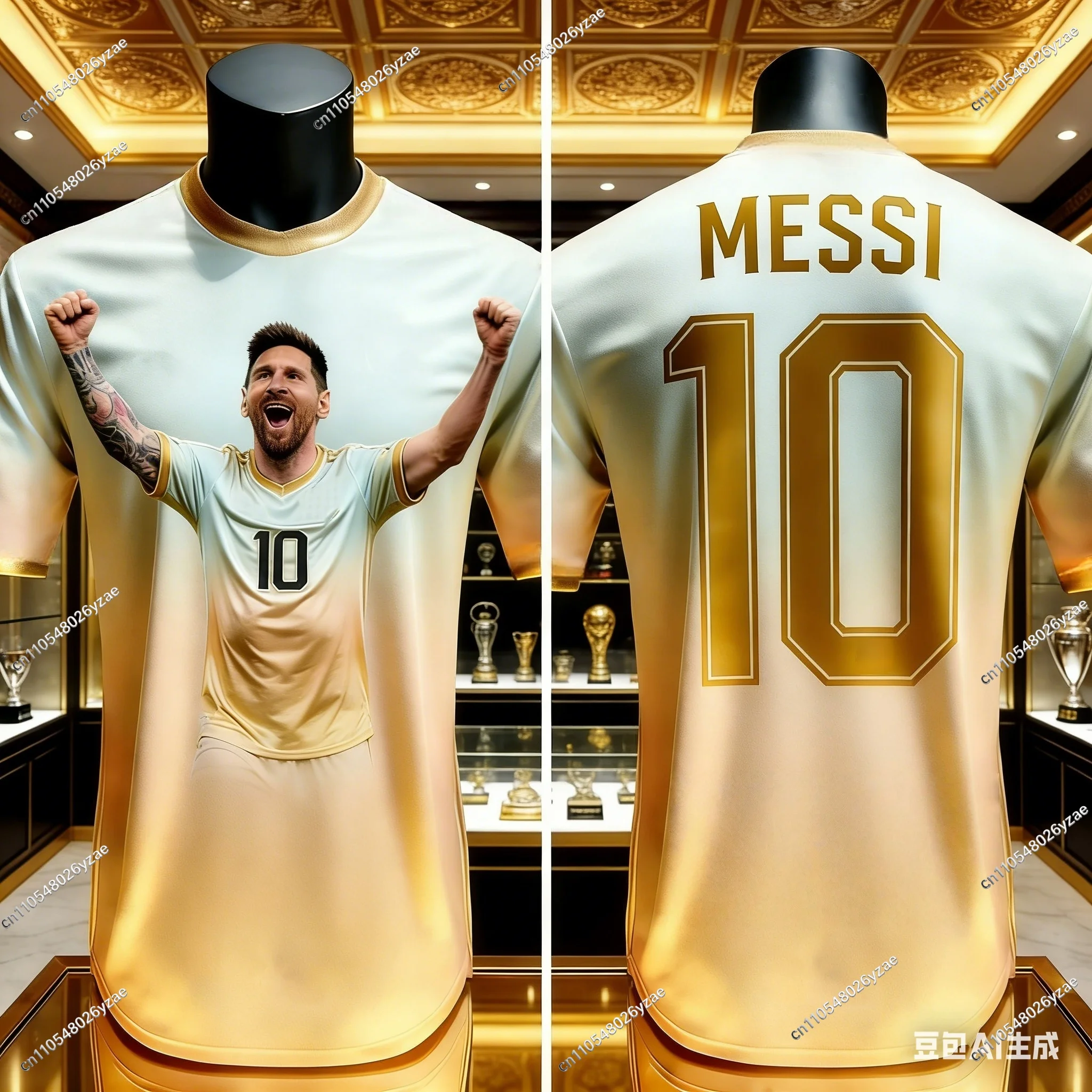 AI Trending ChatGPT  MESSI #10 Football Jersey Adults Kids Summer Sport Training Top Casual Comfortable Fan Edition Shirt