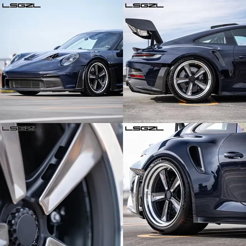 i LSGZL Gungrey Chrome-shadow Rim Aluminum Car Wheels for C8 Concave Alloy Rim 16-26 Inch Car Wheel