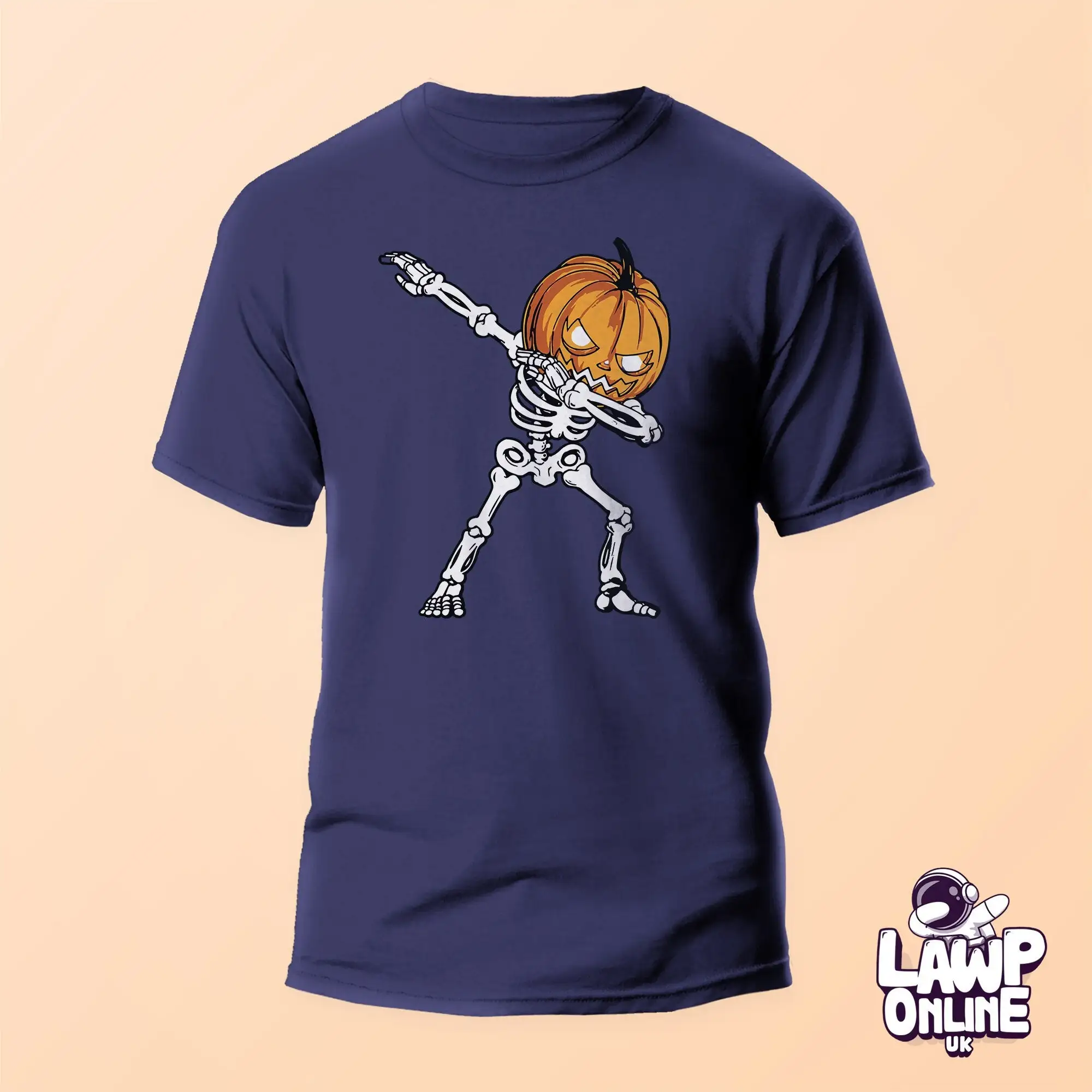 Skeleton Pumpkin Dab Halloween T Shirt Adults Kids Comedy