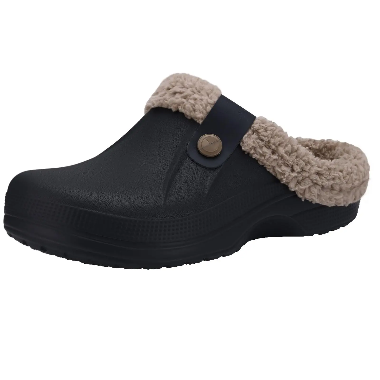 Smile Winter Fuzzy Hausschuhe für Damen Herren Indoor Outdoor Pelzgefütterte Clogs Wasserdichte warme Hausschuhe Garten Clogs Leichte Schuhe – Detail 9
