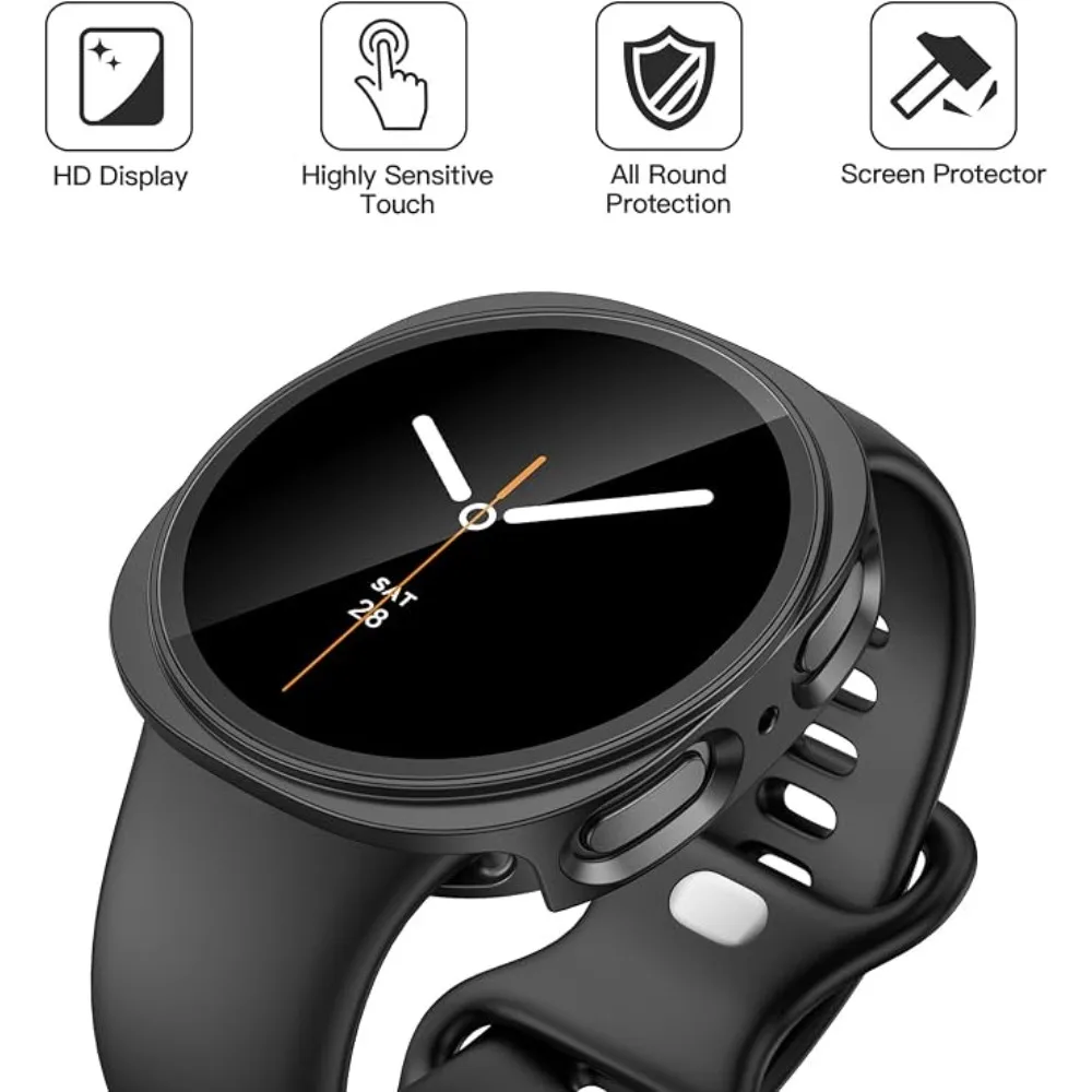 Gehärtetes Glas + Abdeckung für Samsung Galaxy Watch 9 8 40 mm 44 mm Displayschutzfolie, kratzfeste Stoßstange für Galaxy Watch 8 9 – Detail 1