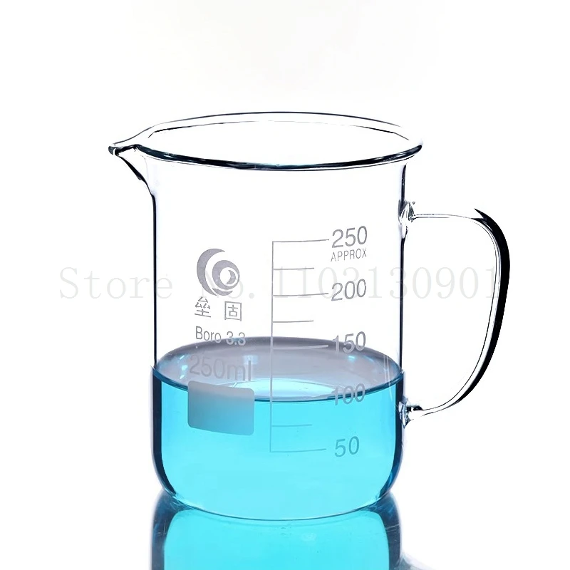 Imagem -05 - Copo de Vidro Borosilicato 50ml a 2000ml 3.3 com Alça de Produtos Vidreiros Graduados de Laboratório