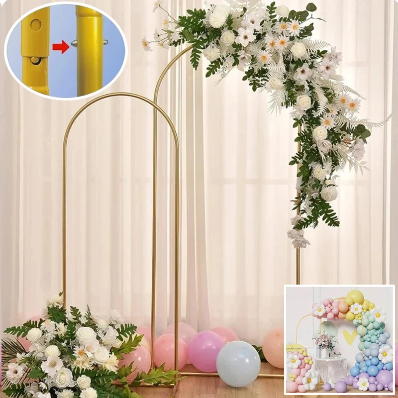 

2025 New Golden Arch Frame Wedding Party Decoration Backdrop Stands Arched Round Tube Bracket Balloon Kit Display Background