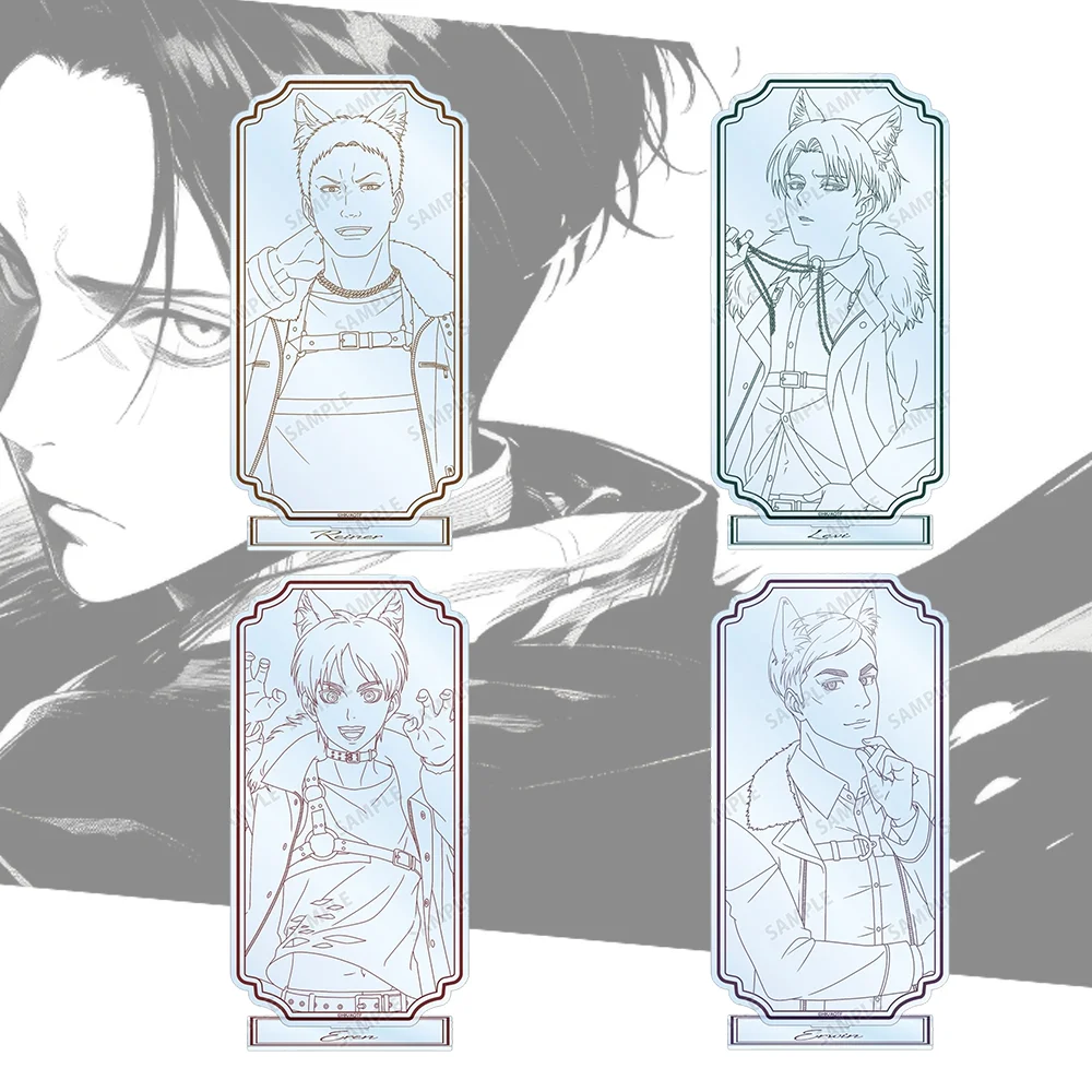 Attack on Titan Levi Ackerman 15cm Acrylic Stand keychain Wolf Ears Line Art Figure Premium Collectible Desk Ornament Gift