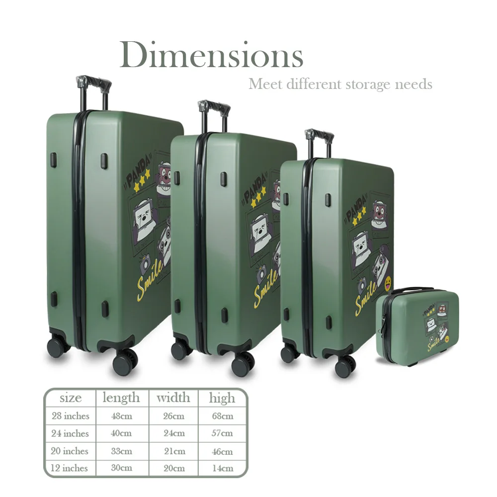 

Cute Aesthetic Luggage, Cartoon Design Large Capacity Suitcase, Stylish Lightweight Travel Case, Multi-Color Available