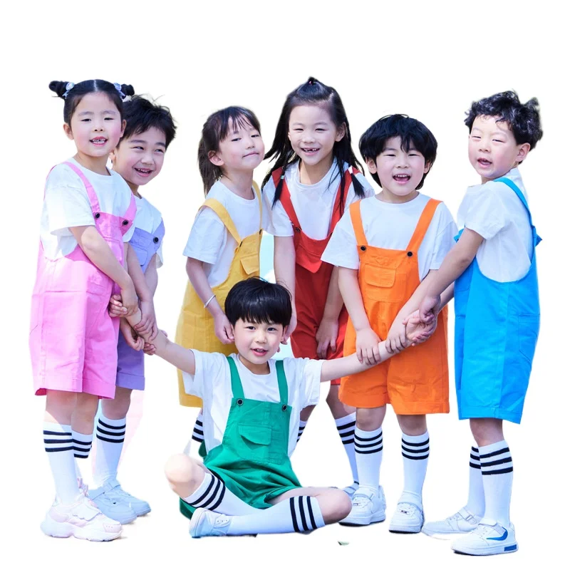 Hip Hop Kids Colorful Overalls Suspender Shorts Girls Dungaree Children Short tops Short Jumpsuit Romper Boys Streetwear Pants