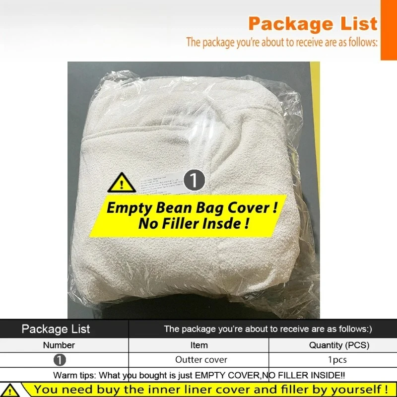 Bean Bag Cover SF196【No Filler Inside ! You Need To Buy The Filler By Yourself！】