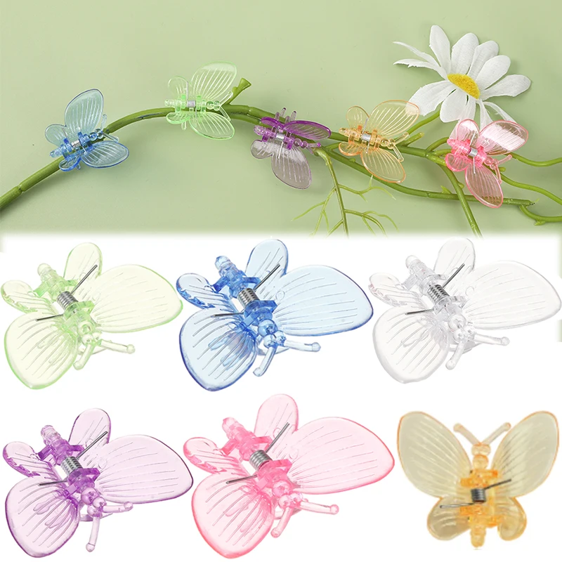 10-30PCS Orchid Clips Butterfly Clamps Garden Plants Vine Climbing Fixed Support Colorful Plastic Ornamental Bonsai Decoration