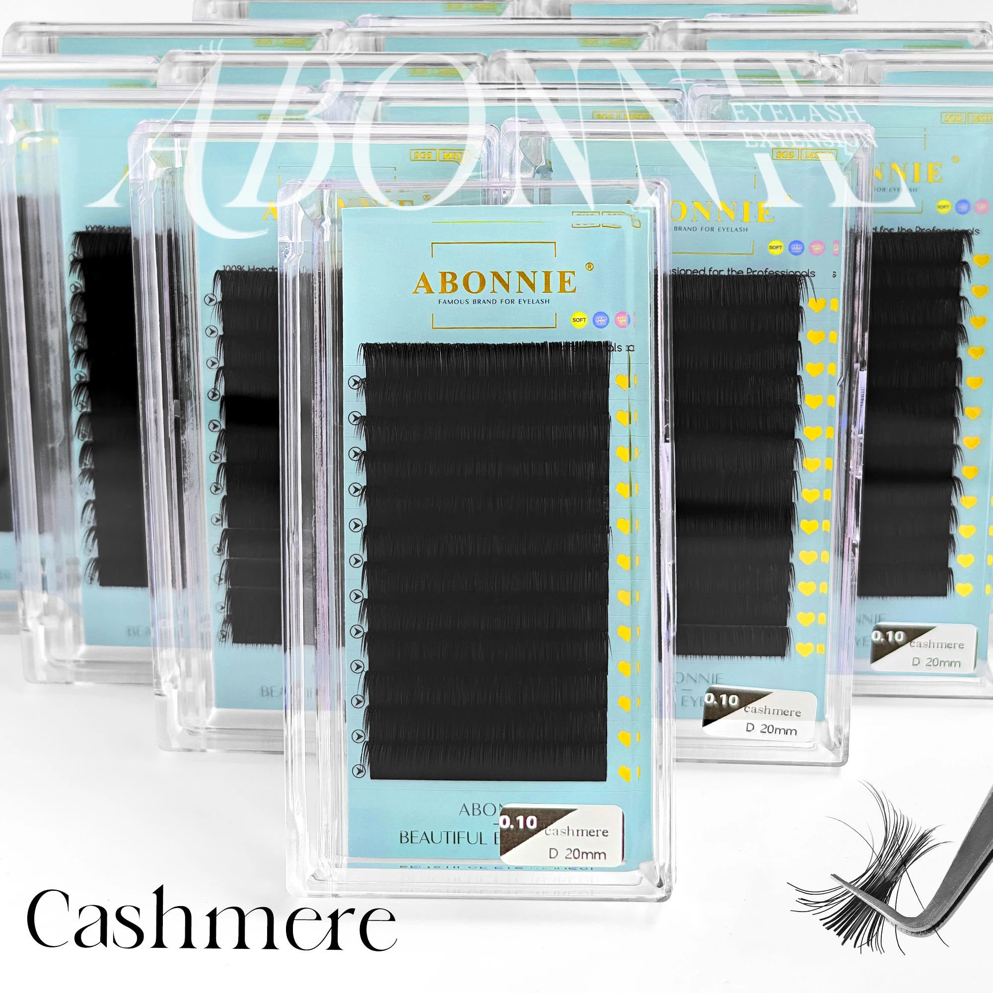 ABONIE 0,03-0,15mm C CC D Curl Dunkle Matte Oberfläche Robuste Kaschmir Einzelne Wimpernverlängerungen Samt Make-up Cilios