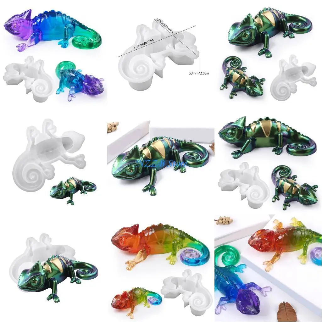 

T21F Anole Silicone Mold Perfect for Resin Crafting and Decorative Art Projects