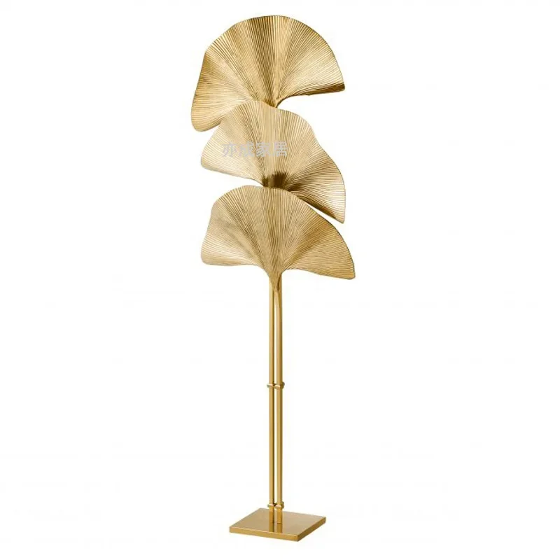 

Postmodern light luxury ginkgo biloba full copper floor lamp