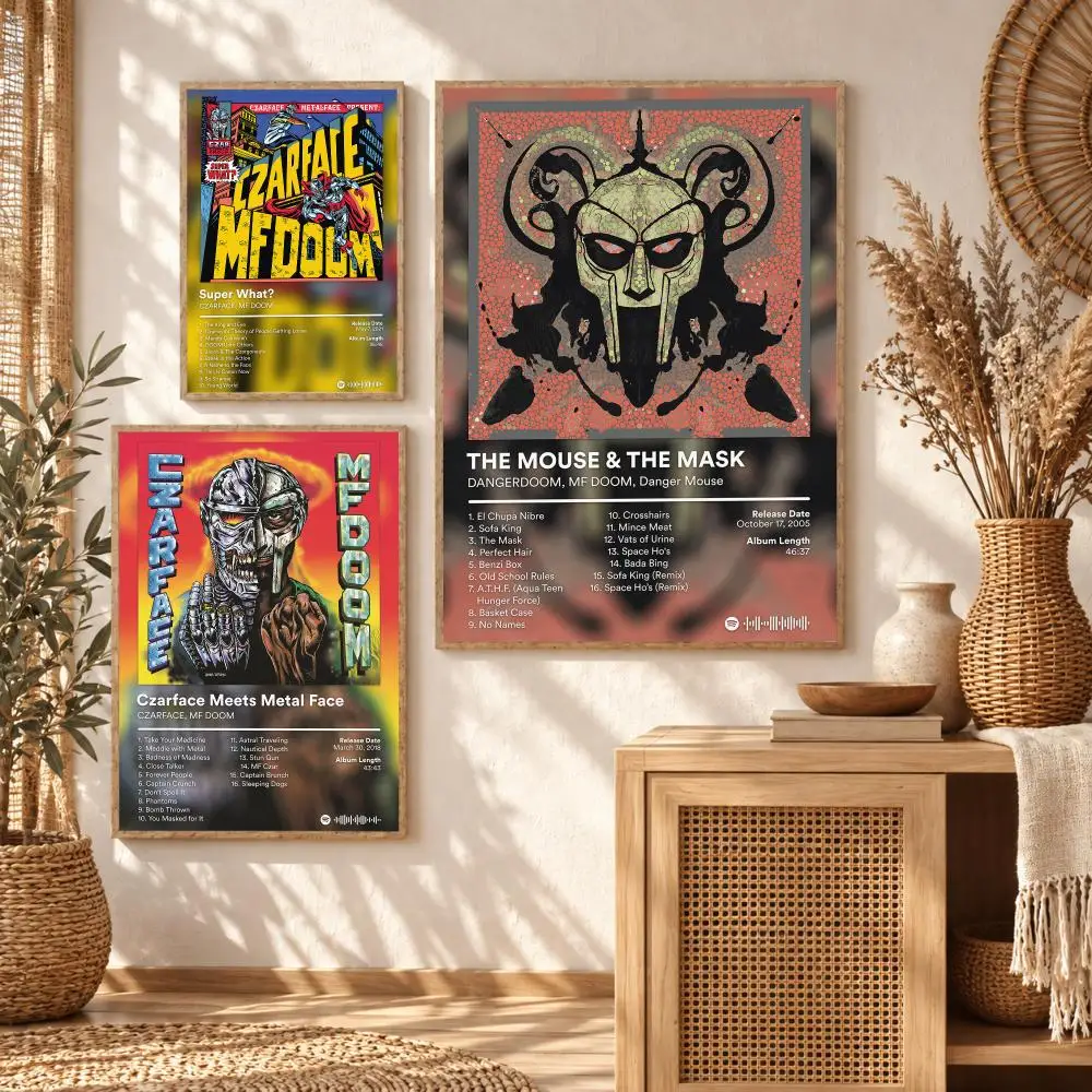 Underground Rapper MF D-DOOM Painting Calligraphy Modern Canvas Wall Art Prints for Living Room Decor | Wall Decals
