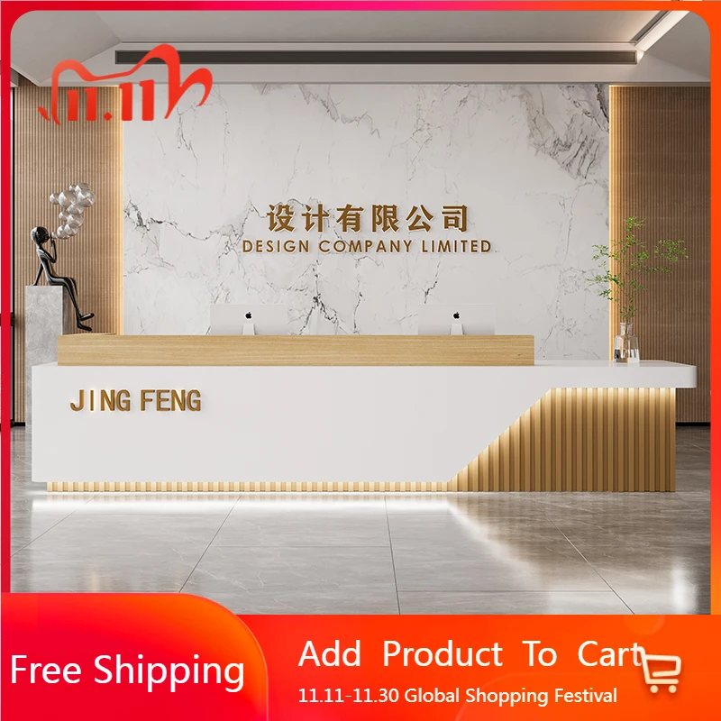 

Reception Commericial Desks Luxury Customer Design Checkout Business Table Welcome Cash Register High Quality Bureau Furniture