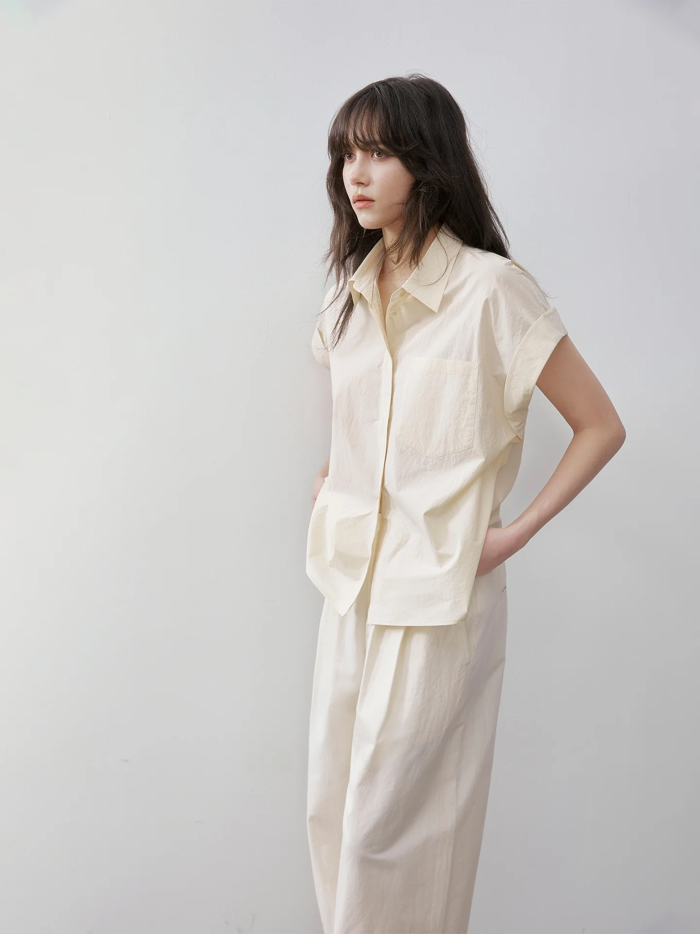 

Nomumad Summer 2026 ort Sve Cotton irt Vintage Casual Commute irt 20S Cotton Loose Fit Breathable Women's irt