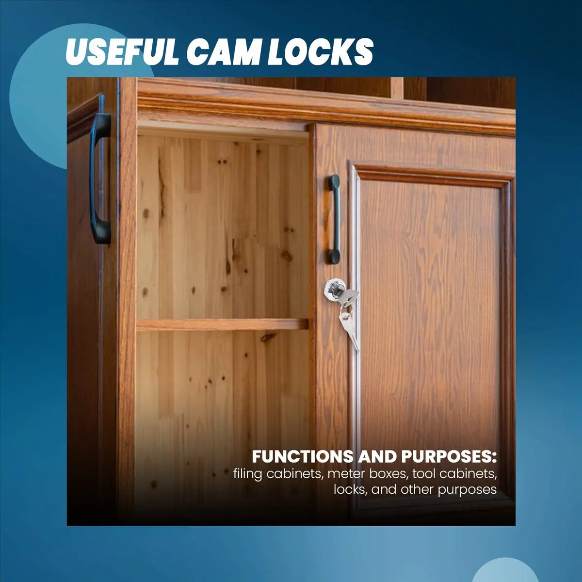 FTGT-Useful Cam Locks for Lockers,Cabinet Mailbox,Drawers, Cupboards + keys